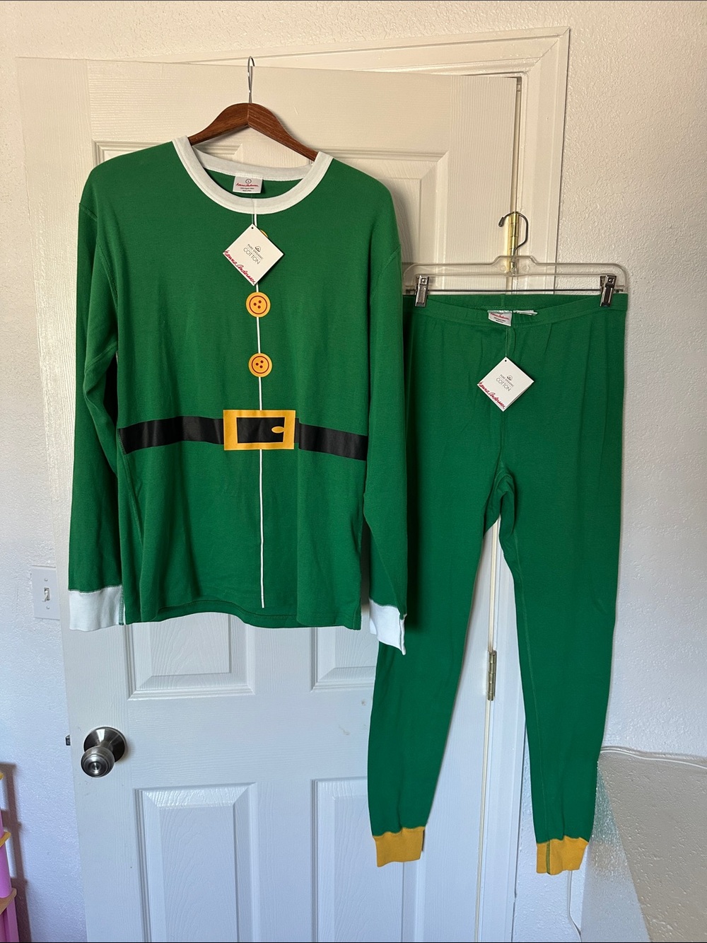 New w tag sz L Adult Hanna Anderson Elf pajamas/costume